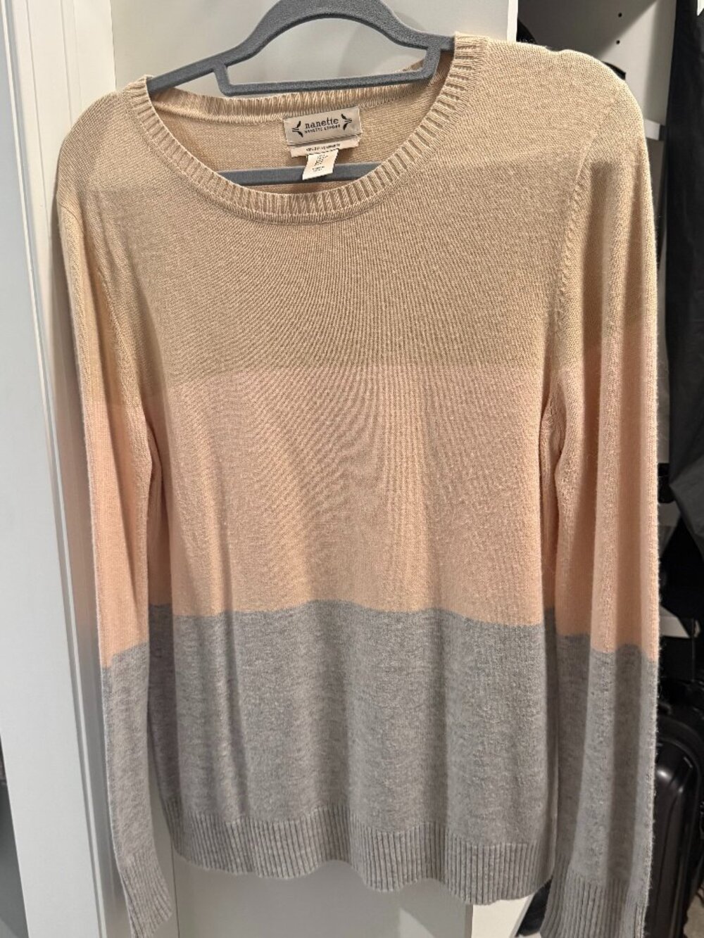 Nanette Lepore 100% Cashmere Color Block Striped Sweater Size Large